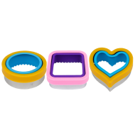 Set 6 forme prajituri pentru decor – cerc, inimioara, patrat